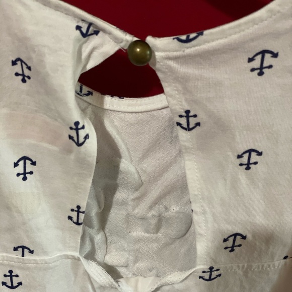 Girls White/Navy Anchor Tank Top Size 6X - Picture 5 of 5